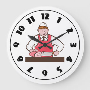Redondo Grande Reloj de Carnicero