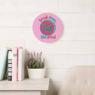 Redondo Grande Reloj de Carrito de Golf Rosa