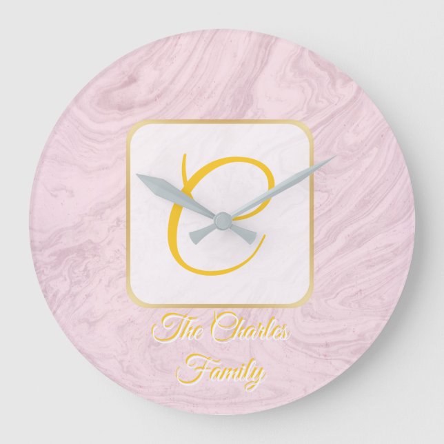 Redondo Grande reloj de casa de la familia de personalizados (Anverso)