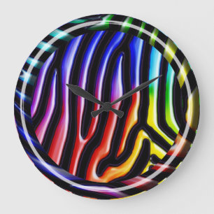 Redondo Grande Reloj de cebra 1 retro
