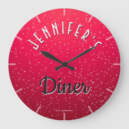 Redondo Grande Reloj de cena retro de cerezo de soda personalizad