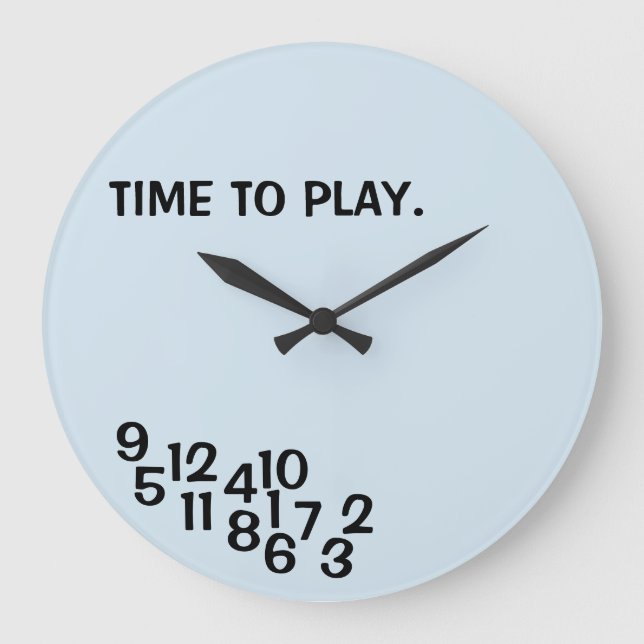 Redondo Grande Reloj de Chiste de Chiste de habitación de niño co (Anverso)