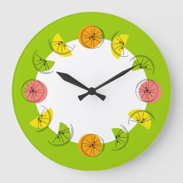 Redondo Grande Reloj de Circle Lime de Citrus (Anverso)