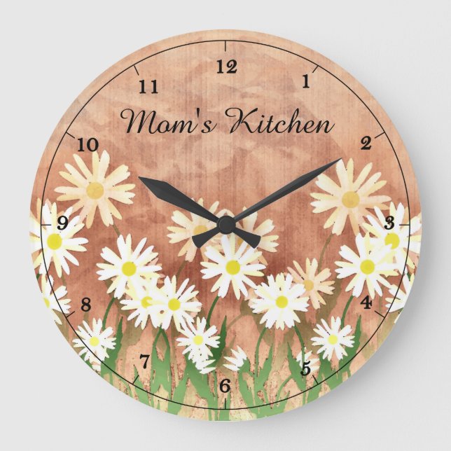 Redondo Grande Reloj de cocina Daisy de mamá (Anverso)