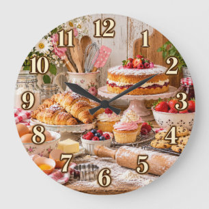 Redondo Grande Reloj de cocina de campo para hornear