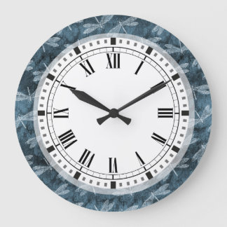 Redondo Grande Reloj de cocina de estilo Art Nouveau de la libélu