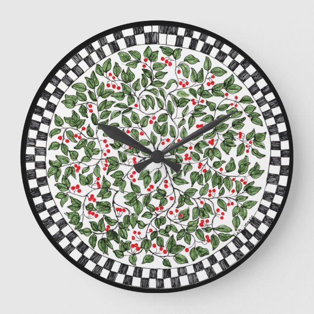Redondo Grande Reloj de cocina de estilo retro (Anverso)