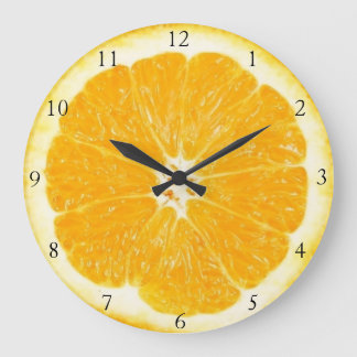 Redondo Grande Reloj de cocina de fruta naranja