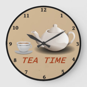 Redondo Grande Reloj de cocina de té