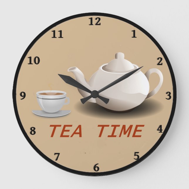 Redondo Grande Reloj de cocina de té (Anverso)
