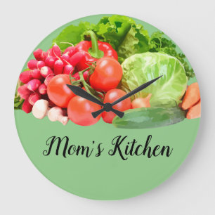 Redondo Grande Reloj De Cocina De Verduras Frescas Para Mamá