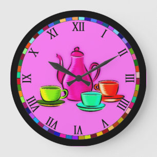 Redondo Grande reloj de cocina del set de té