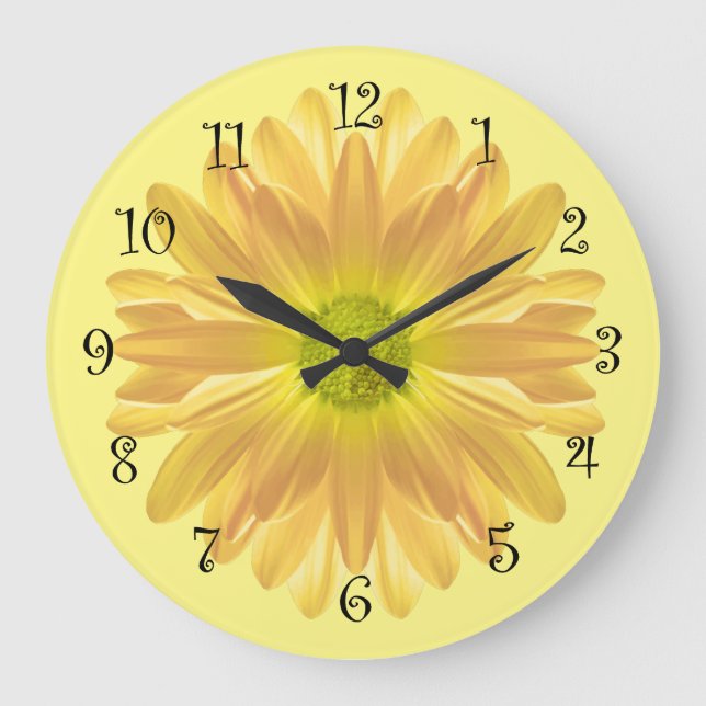 Redondo Grande Reloj de cocina marrón amarillo (Anverso)