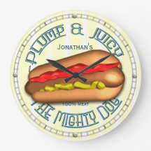 Reloj de cocina personalizado de Hotdog divertido