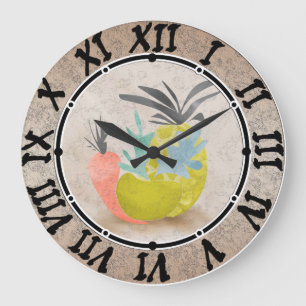 Redondo Grande Reloj de cocina vintage, cocina
