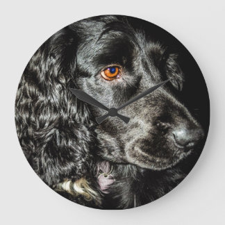 Redondo Grande Reloj de cocker spaniel