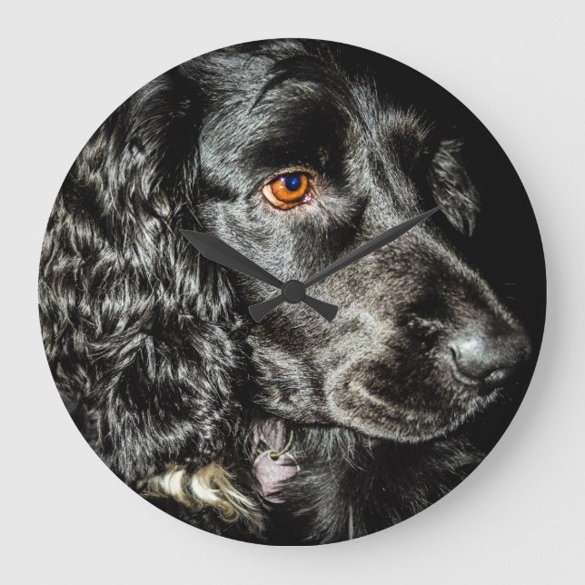 Redondo Grande Reloj de cocker spaniel (Anverso)