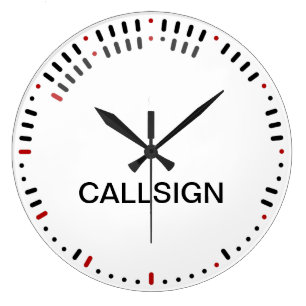 Redondo Grande Reloj de código morse de estilo