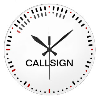 Redondo Grande Reloj de código morse de estilo