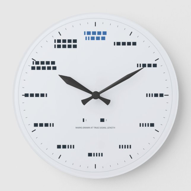 Redondo Grande Reloj de código Morse - Longitud de señal verdader (Anverso)