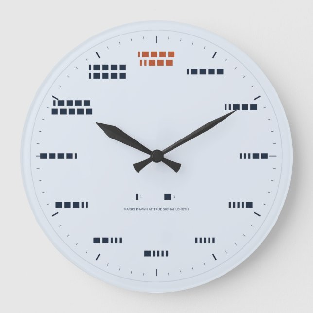 Redondo Grande Reloj de código Morse - Longitud de señal verdader (Anverso)