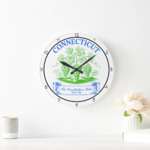 Redondo Grande Reloj de Connecticut Estado de la Constitución