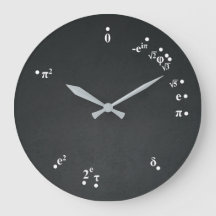 Reloj de constantes matemáticas (negro de pizarra)