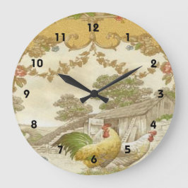 Redondo Grande Reloj de coop de pollo de Hen