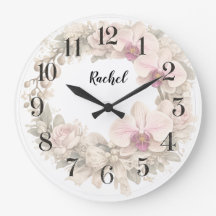 reloj de corona de orquídeas personalizado