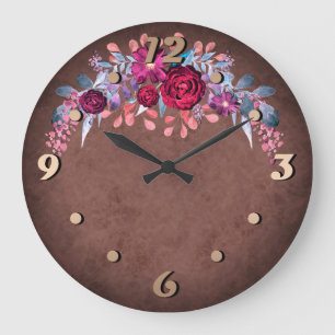 Redondo Grande Reloj de cosecha, acuarela
