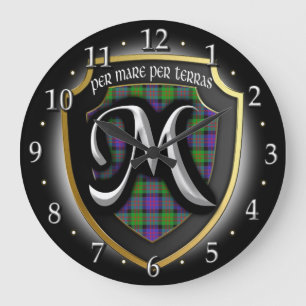Redondo Grande Reloj de Cuadros del Clan MacDonald