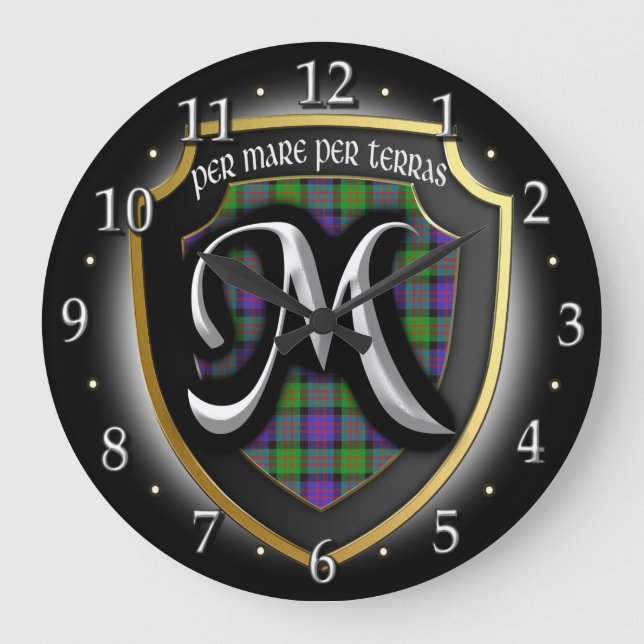 Redondo Grande Reloj de Cuadros del Clan MacDonald (Anverso)
