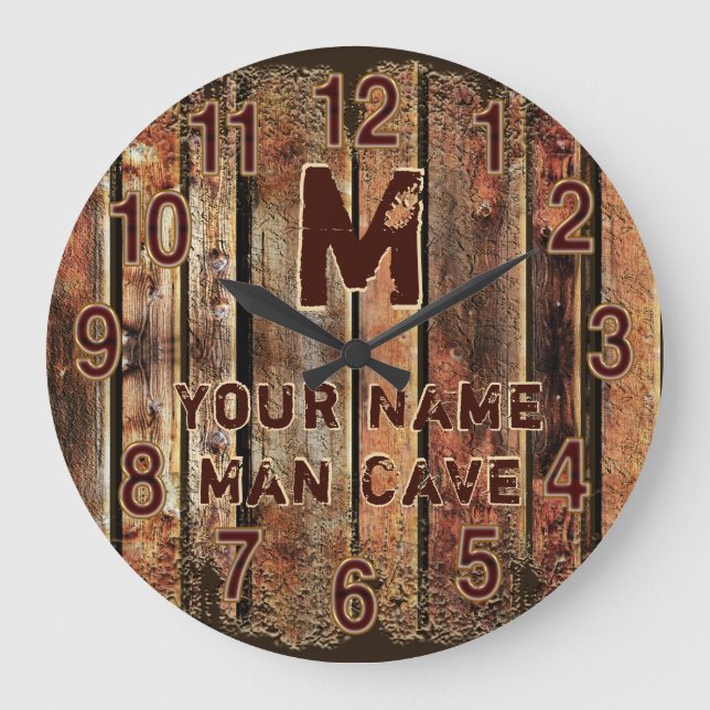 Redondo Grande Reloj de cueva de hombre rústico o almohada de cue (Anverso)