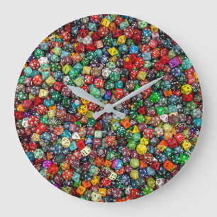 Redondo Grande Reloj de dados colorido