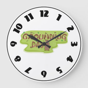 Redondo Grande Reloj de día de la marmota