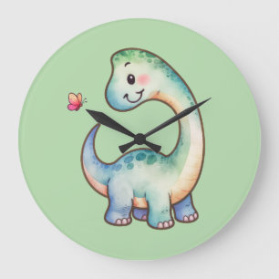 Redondo Grande Reloj de dinosaurio-Brachiosauro