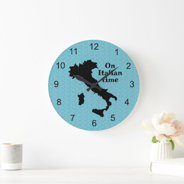 Redondo Grande Reloj de diseño de mapa de Italia (Hogar)