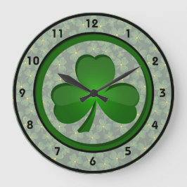 Redondo Grande Reloj de diseño de Shamrock
