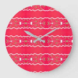 Redondo Grande Reloj de diseño floral brillante