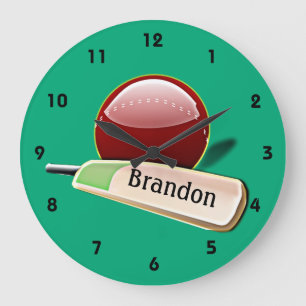 Redondo Grande Reloj de diseño para deportes de cricket