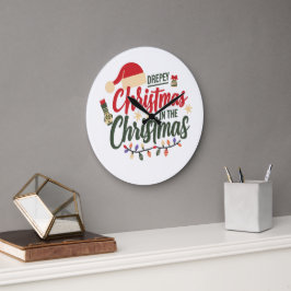 Redondo Grande Reloj de diseño para Navidades de repetición de mo