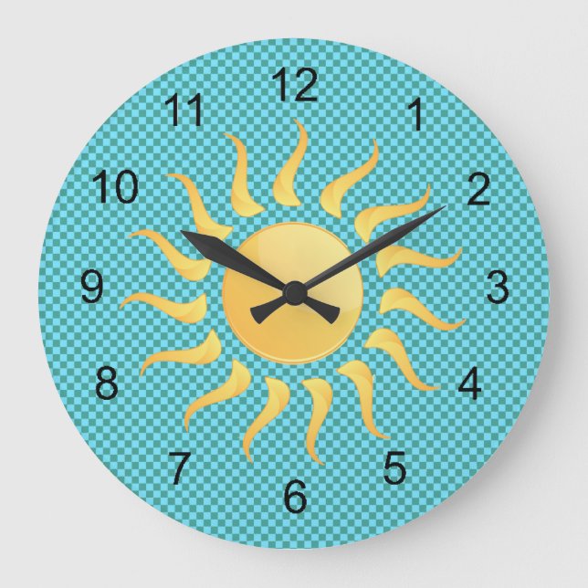 Redondo Grande Reloj de diseño Sunshine (Anverso)