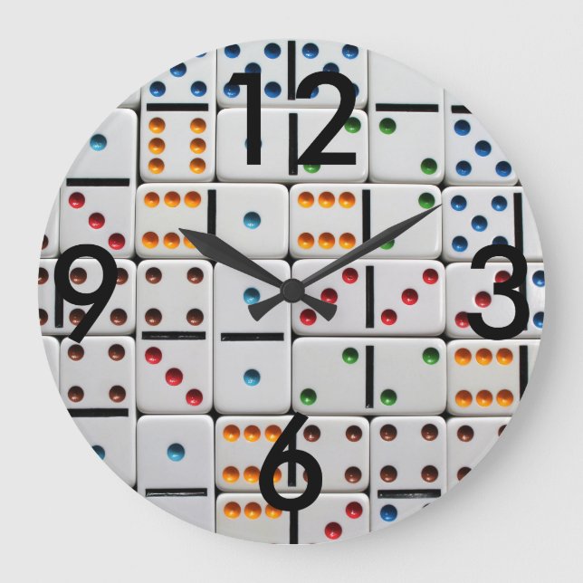 Redondo Grande Reloj de Dominoes (Anverso)