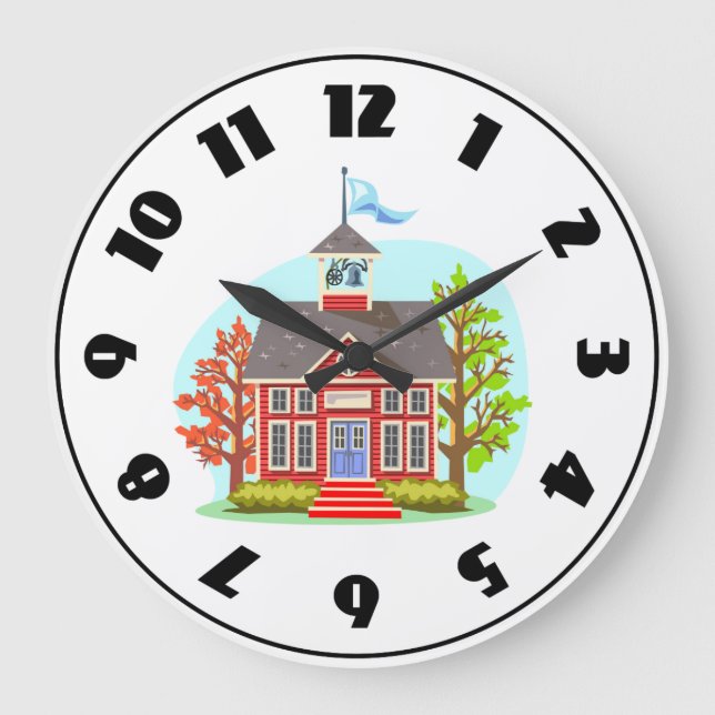 Redondo Grande Reloj de edificio escolar (Anverso)