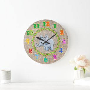 Redondo Grande Reloj de elefante