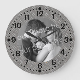 Redondo Grande Reloj de encargo de la foto de la mirada