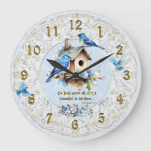 Redondo Grande Reloj de Escrituras Bluebird Casa para Pájaros Ecl