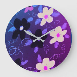 Redondo Grande Reloj De Estilo Con Púrpura