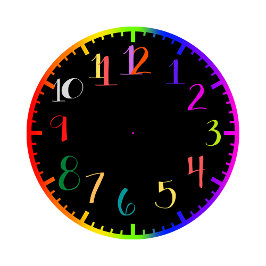 Redondo Grande Reloj de estilo psicodélico divertido con números