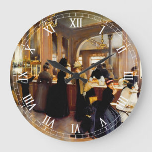 Redondo Grande Reloj de estilo vintage con arte pastelero